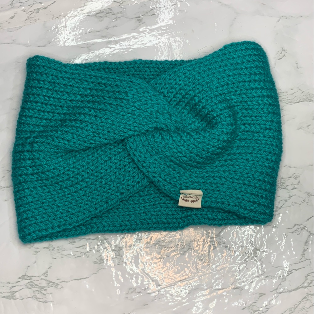 Knitted Handmade Ear Warmer | Color: Teal
